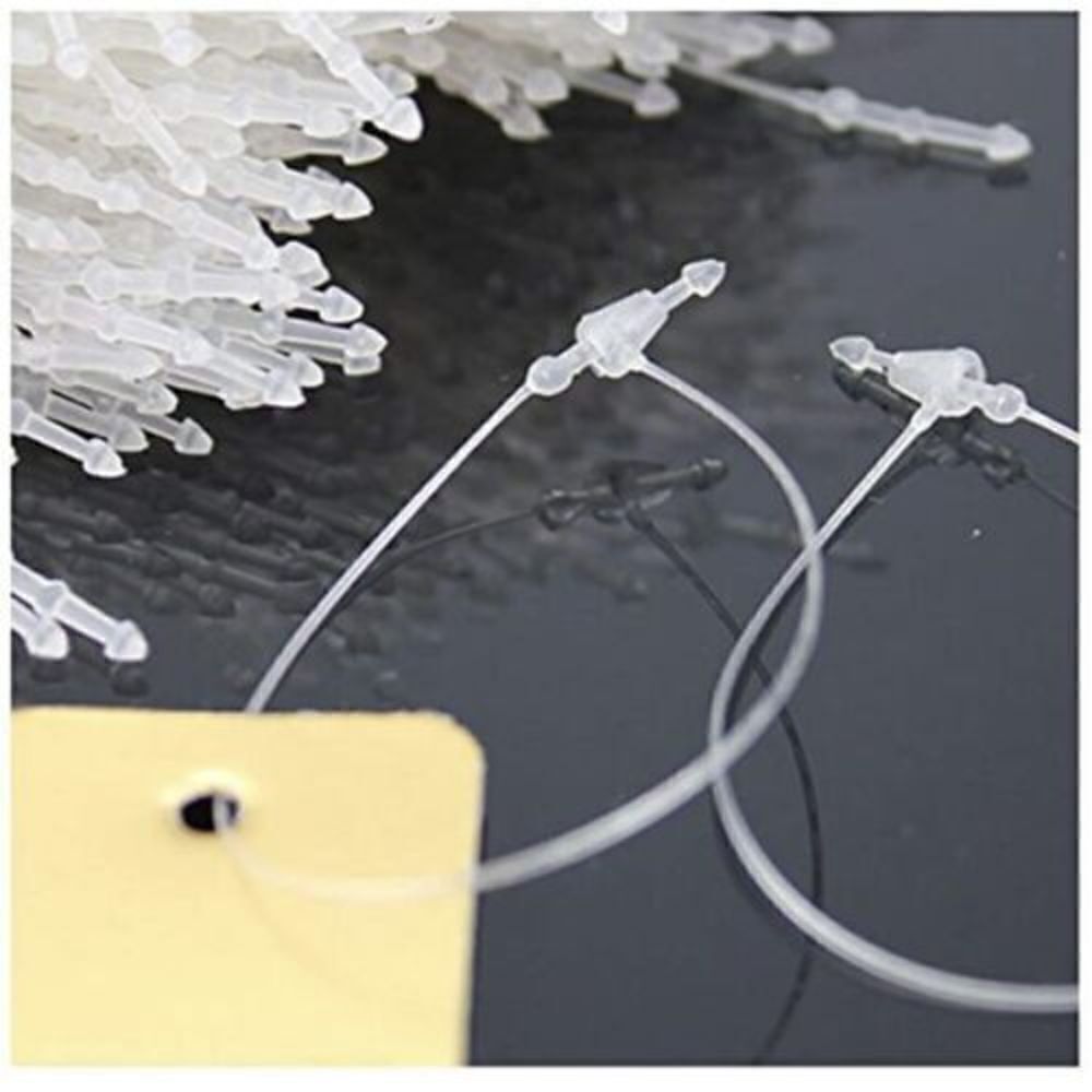 New  in Package 5 Inches 1000 pcs Clear Plastic Fasteners Hang Tag Snap Lock